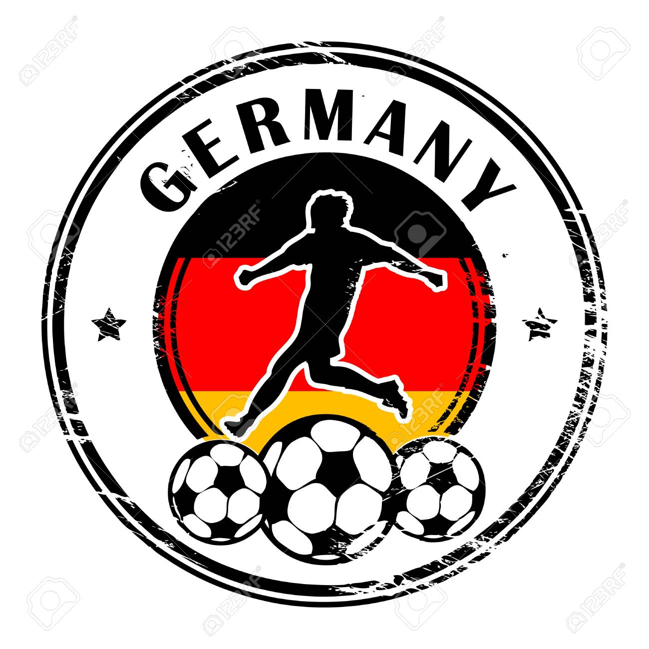 サッカーと名前のドイツとグランジ スタンプのイラスト素材 ベクタ Image 1323