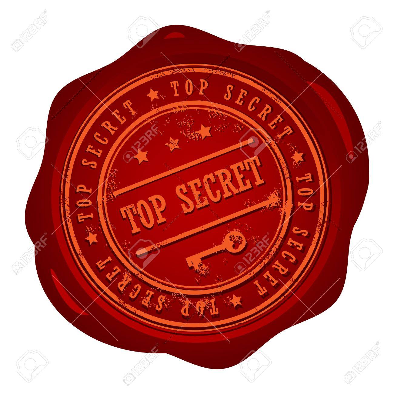 Wax Seal With Small Stars And The Word Top Secret Royalty Free Cliparts Vectors And Stock Illustration Image
