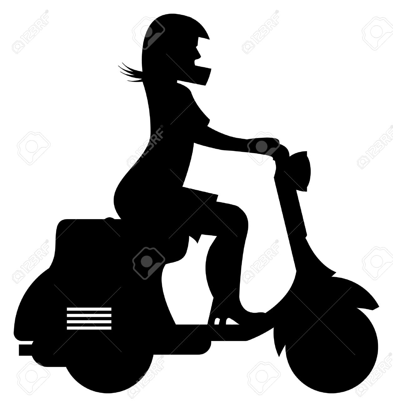 Scooter Girl silhouette Stock Vector - 14459485