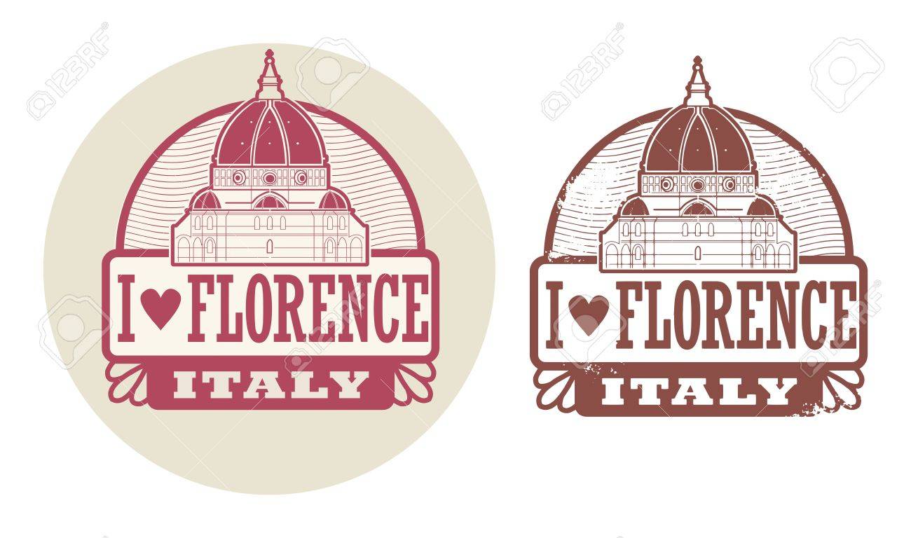 Stamp Set Avec Des Mots D Amour Florence Italie Interieur Clip Art Libres De Droits Vecteurs Et Illustration Image