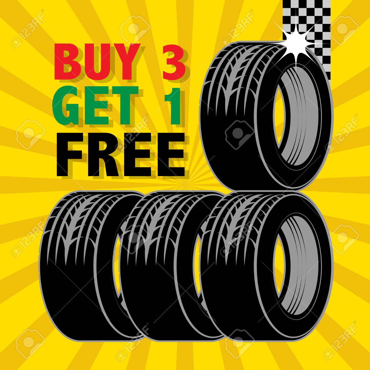 Buy 3 Get 1 Free Tires >> Abstract Label With Tires And The Text Buy 3 Get 1 Free Written Buy 3 Get 1 Free Tires >> Abstract Label With Tires And The Text Buy 3 Get 1 Free Written