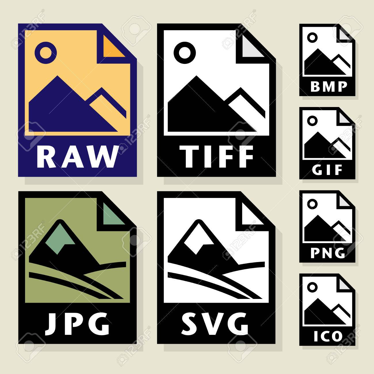 file format or file extension icons set vector illustration royalty