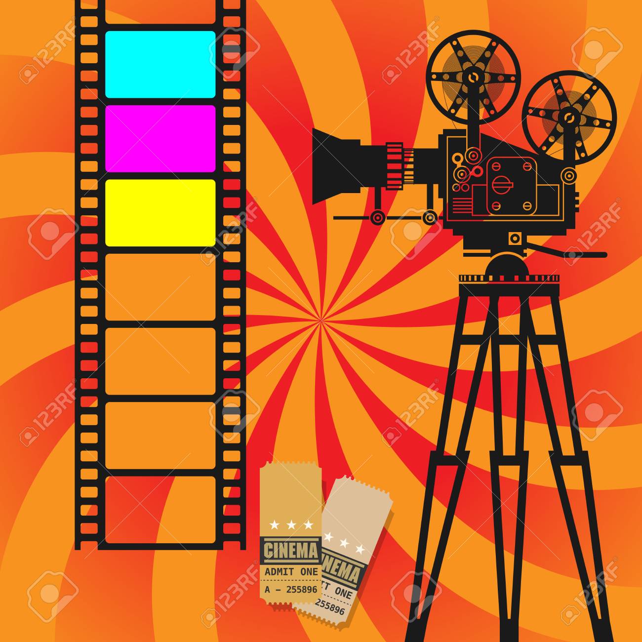 Fondo Cine Abstracto, Ilustración Vectorial Ilustraciones svg, vectoriales, clip art vectorizado libre de derechos. Image 47826847