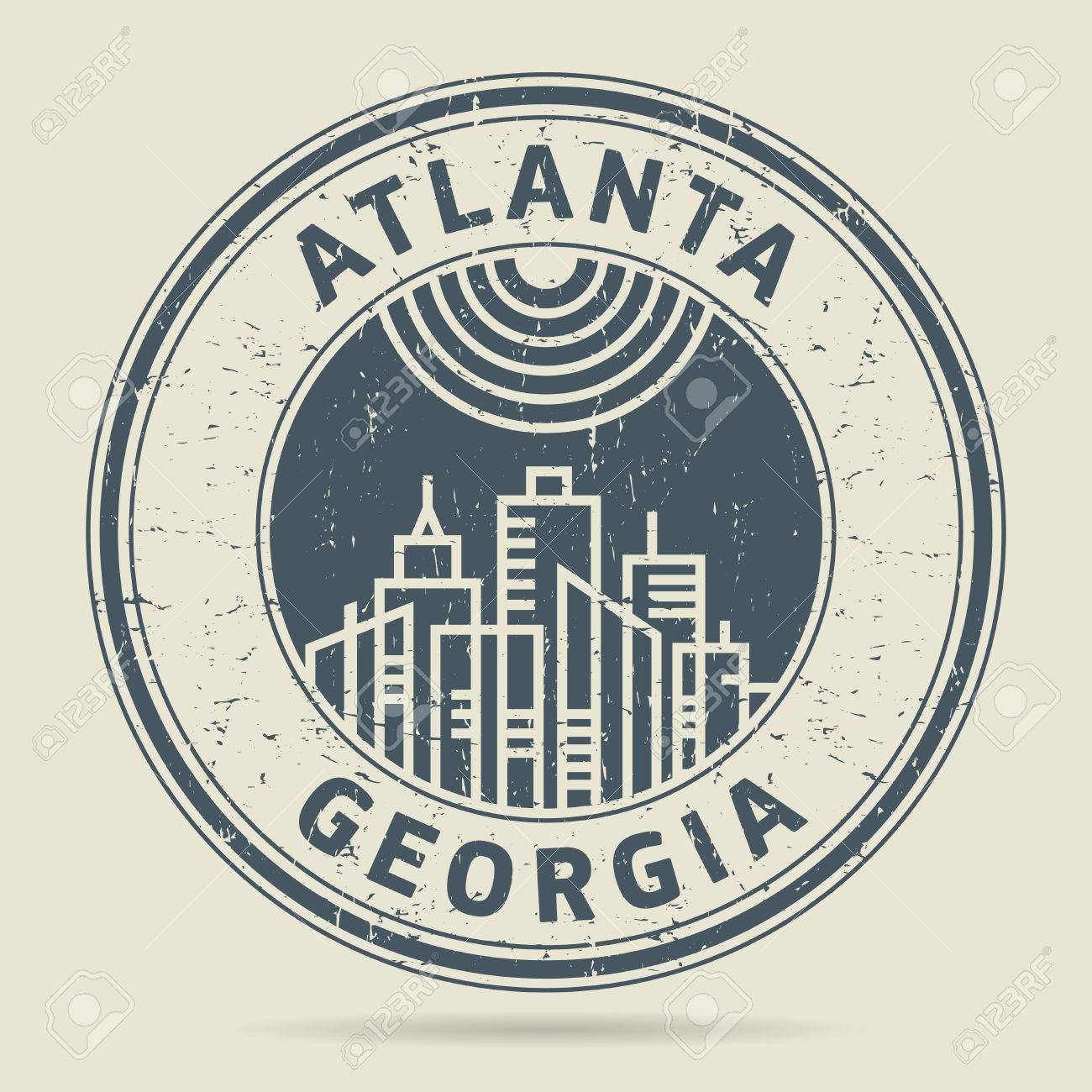 Grunge Rubber Stamp Or Label With Text Atlanta, Georgia ...