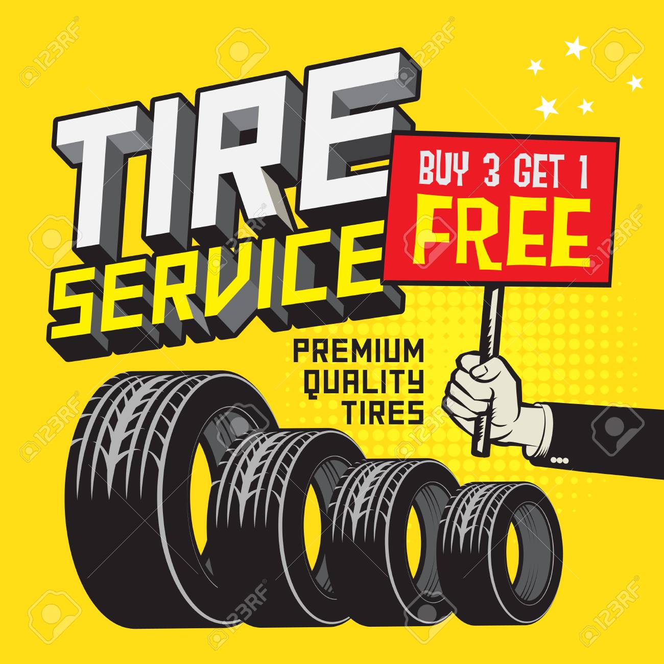 Buy 3 Get 1 Free Tires >> Vintage Tire Service Or Garage Poster With Text Tire Service Buy 3 Get 1 Free Tires >> Vintage Tire Service Or Garage Poster With Text Tire Service