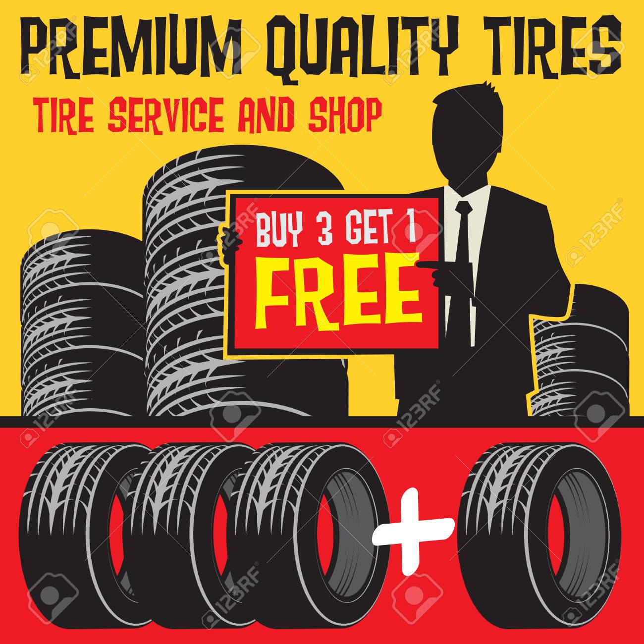 Buy 3 Get 1 Free Tires >> Vintage Tire Service Or Garage Poster With Text Tire Shop And Buy 3 Get 1 Free Tires >> Vintage Tire Service Or Garage Poster With Text Tire Shop And