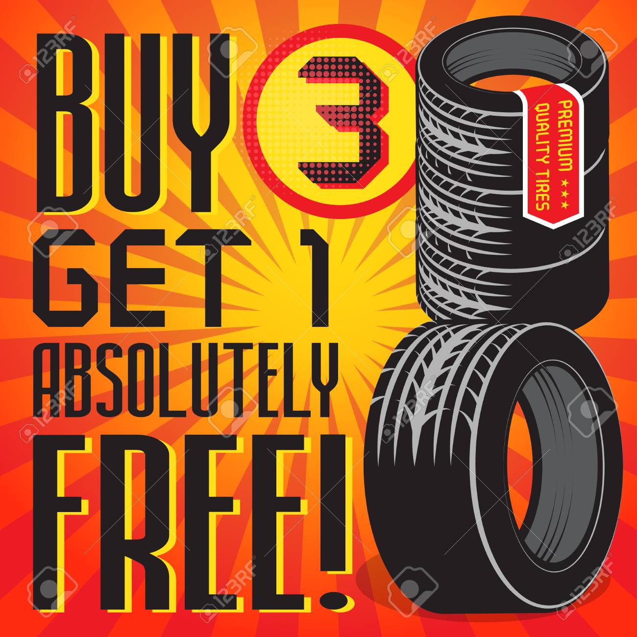 Buy 3 Get 1 Free Tires >> Vintage Tire Service Or Garage Poster With Text Buy 3 Get 1 Free Buy 3 Get 1 Free Tires >> Vintage Tire Service Or Garage Poster With Text Buy 3 Get 1 Free