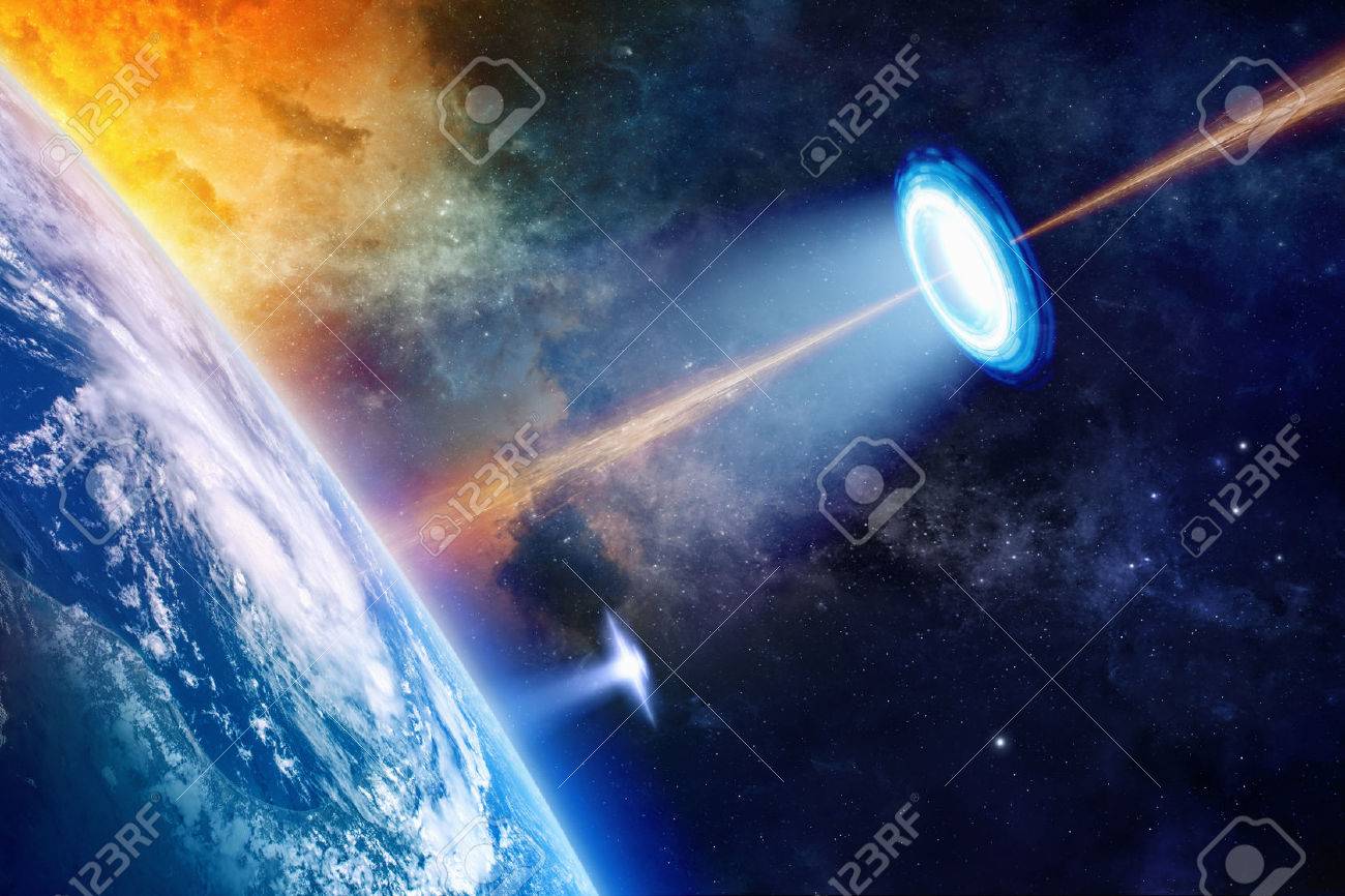 Fantastic background - UFO shines spotlight on planet Earth, secret experiment, climate change, climatic weapon. Elements of this image furnished by NASA nasa.gov - 50720336 Fantastic background - UFO shines spotlight on planet Earth, secret experiment, climate change, climatic weapon. Elements of this image furnished by NASA nasa.gov - 50720336