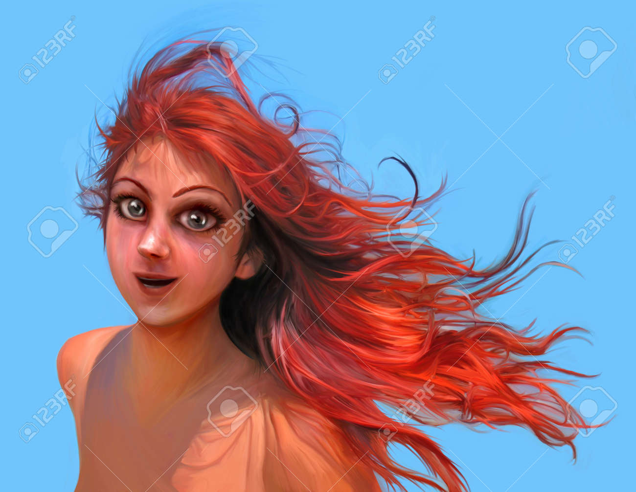 架空の人物のデジタル絵画 これは実在の人物です 私のスケッチ ブックと図面参照として生命からスケッチを使用します の写真素材 画像素材 Image 2378