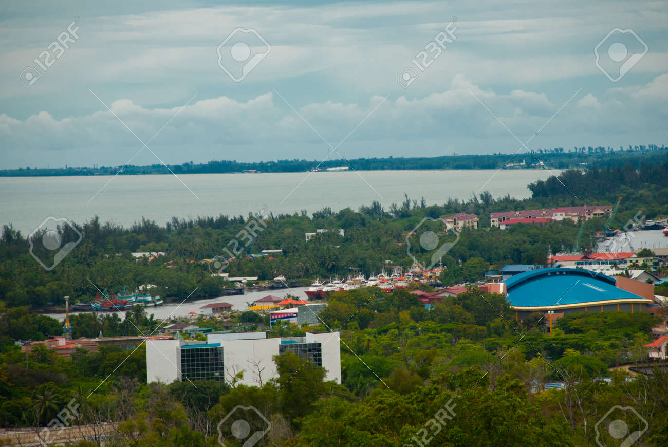 Landscape View Of The City From Above Miri City Borneo Sarawak Malaysia Miri Is The Second