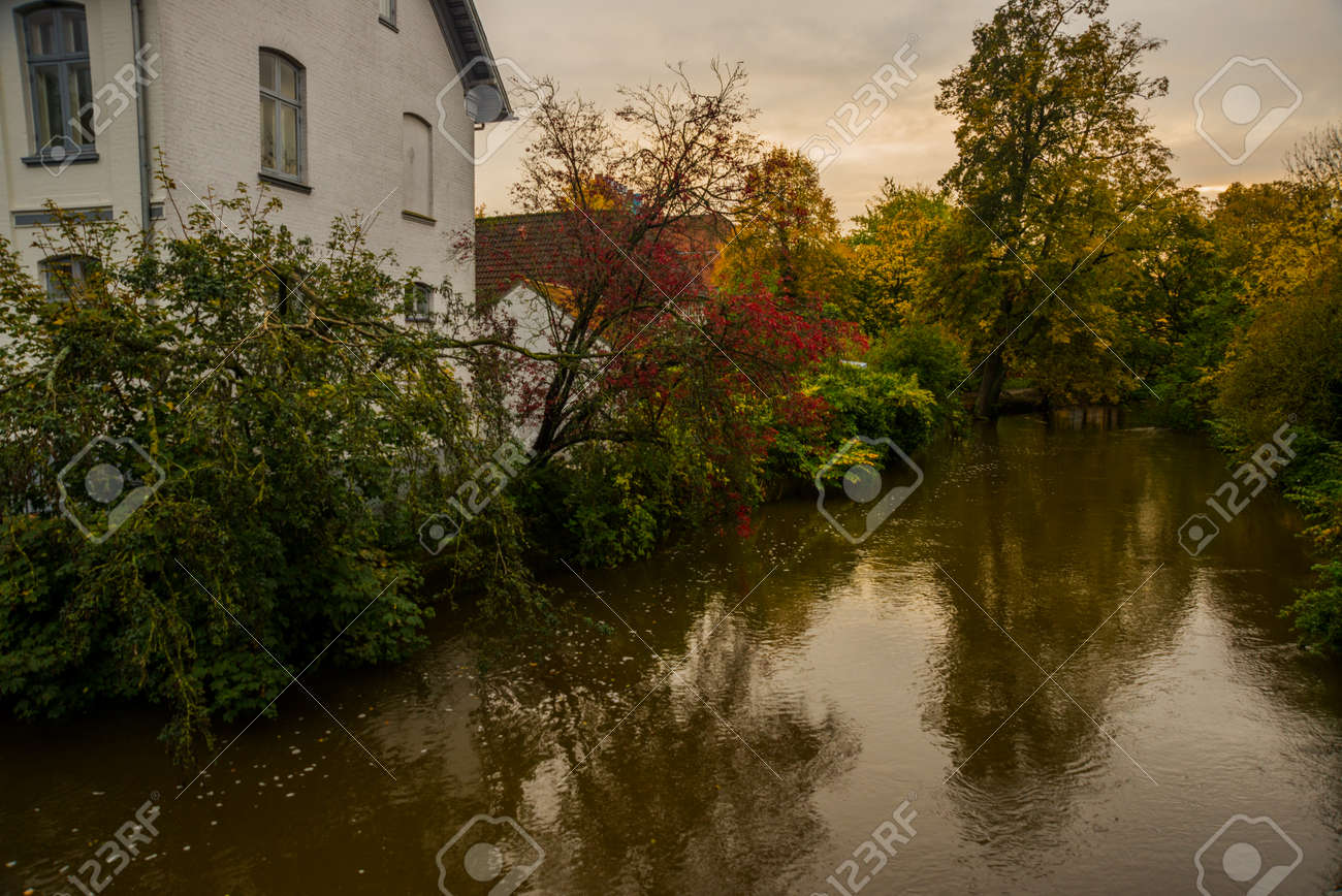 Odense Denmark Beautiful Old Buildings By The River In Odense Stock Photo Picture And Royalty Free Image Image