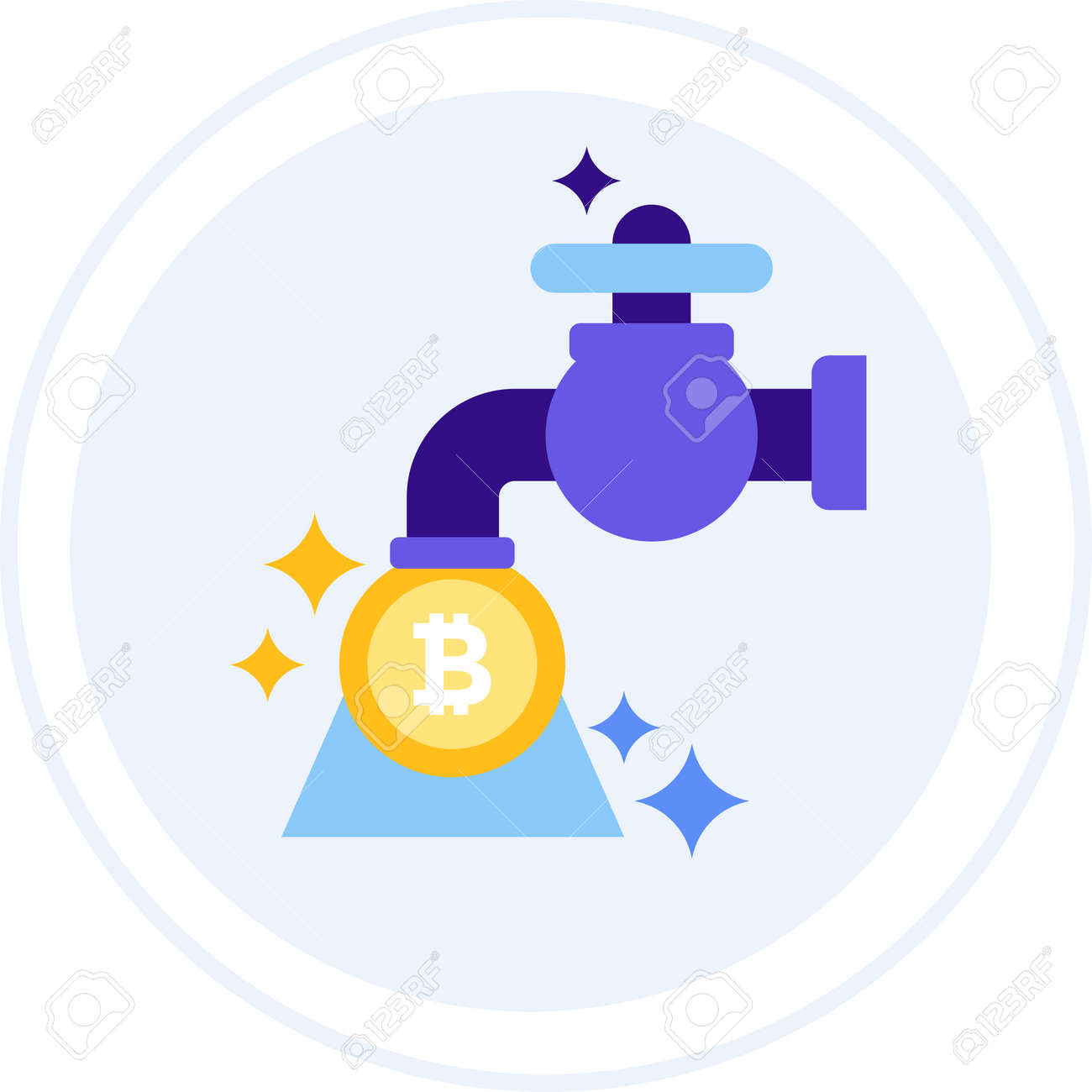 Vector Flat Icon Of Cryptocurrency Btc Coin Faucet Illustration Royalty  Free SVG, Cliparts, Vectors, and Stock Illustration. Image 126719957.