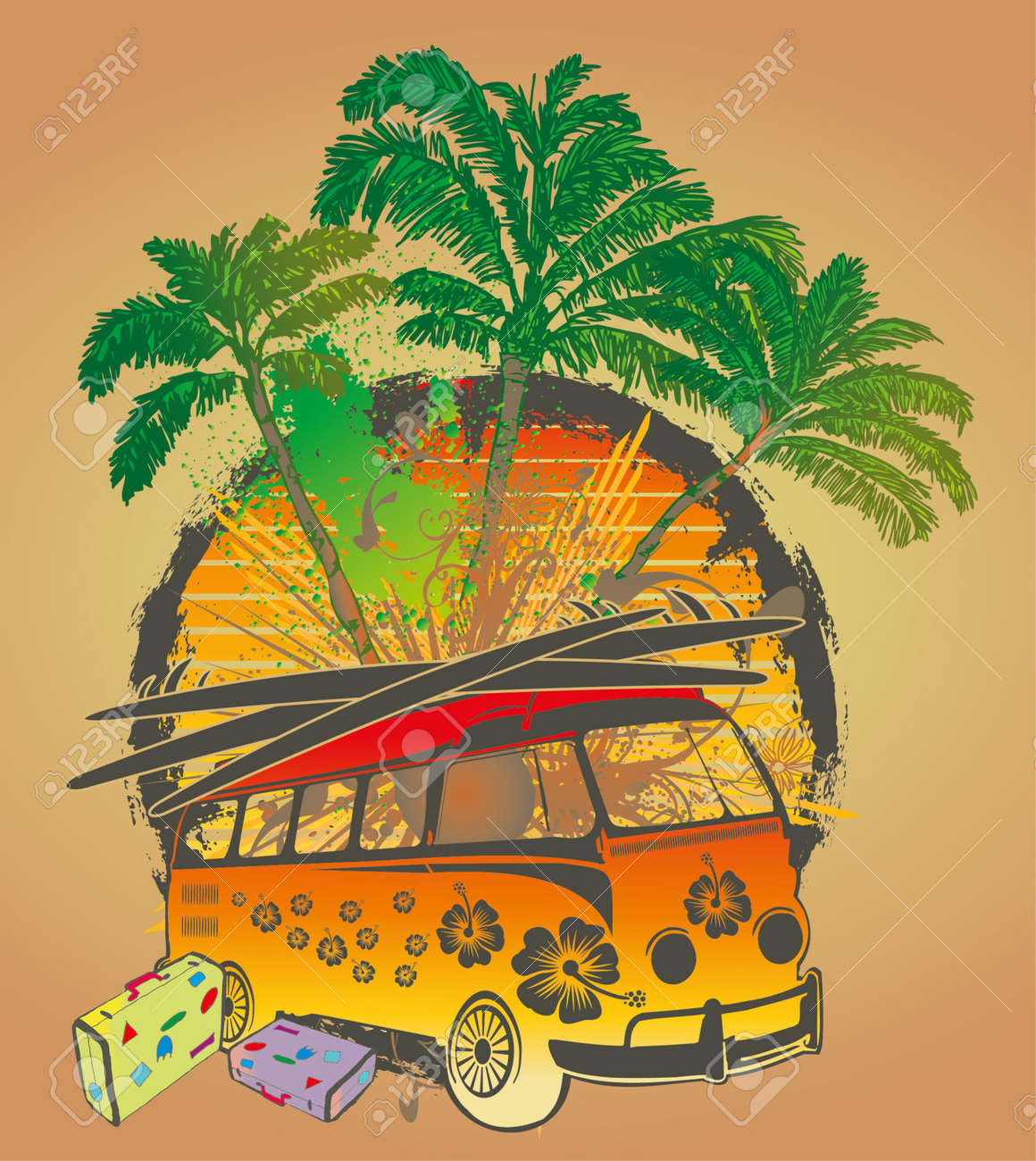 palm beach van vector art royalty free cliparts vectors and stock