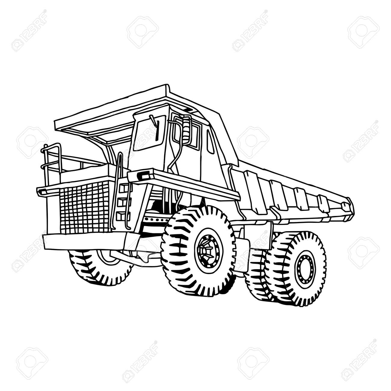 ダンプカーは 白い背景で隔離のイラスト ベクター手描き落書き のイラスト素材 ベクタ Image ダンプカーは 白い背景で隔離のイラスト ベクター手描き落書き のイラスト素材 ベクタ Image