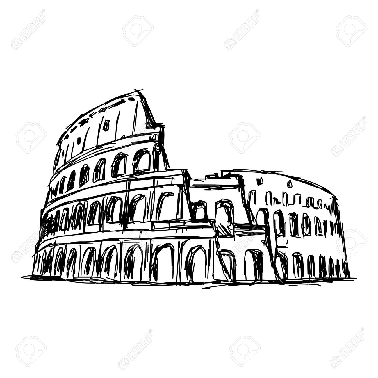 illustration vector doodle hand drawn of sketch the roman colosseum royalty free cliparts vectors and stock illustration image 49037225 123rf com