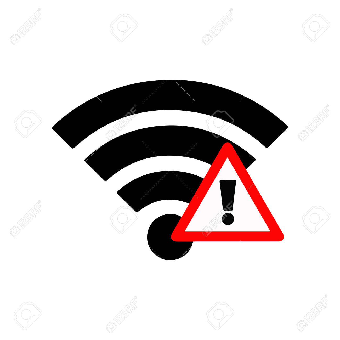 Illustration Vector Wifi Sign With Exclamation Mark Royalty Free Cliparts Vectors And Stock Illustration Image 62141458