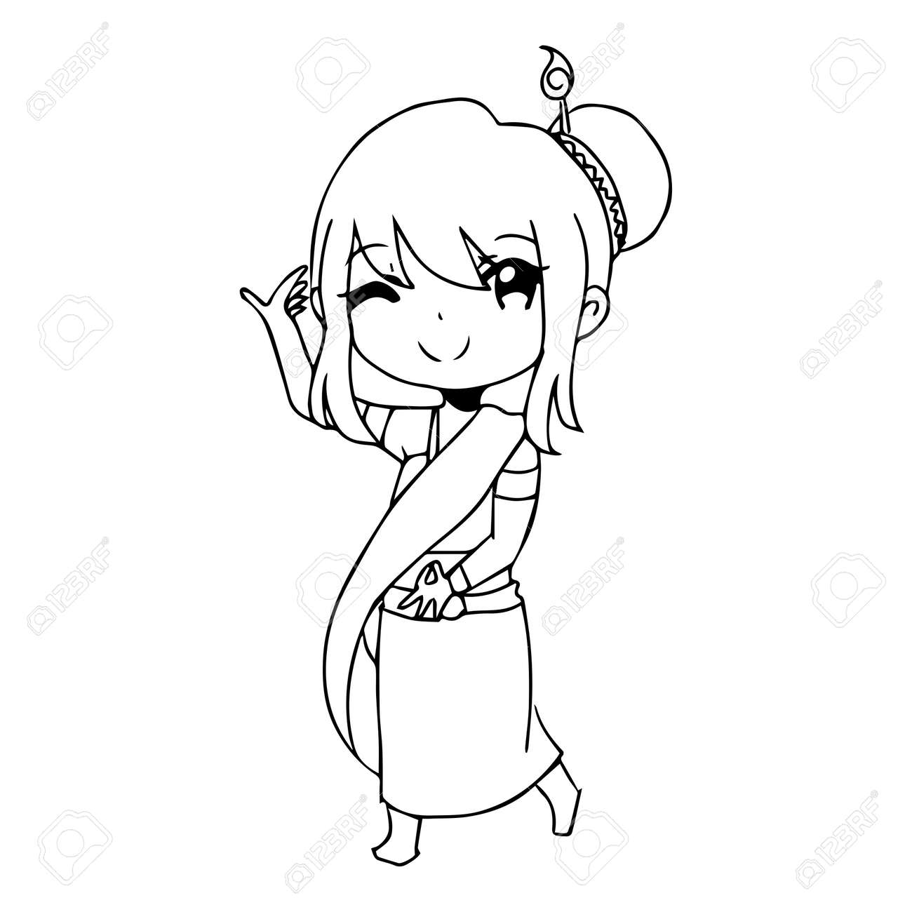 タイ舞踊女優のイラスト ベクトル手描き落書きのイラスト素材 ベクタ Image