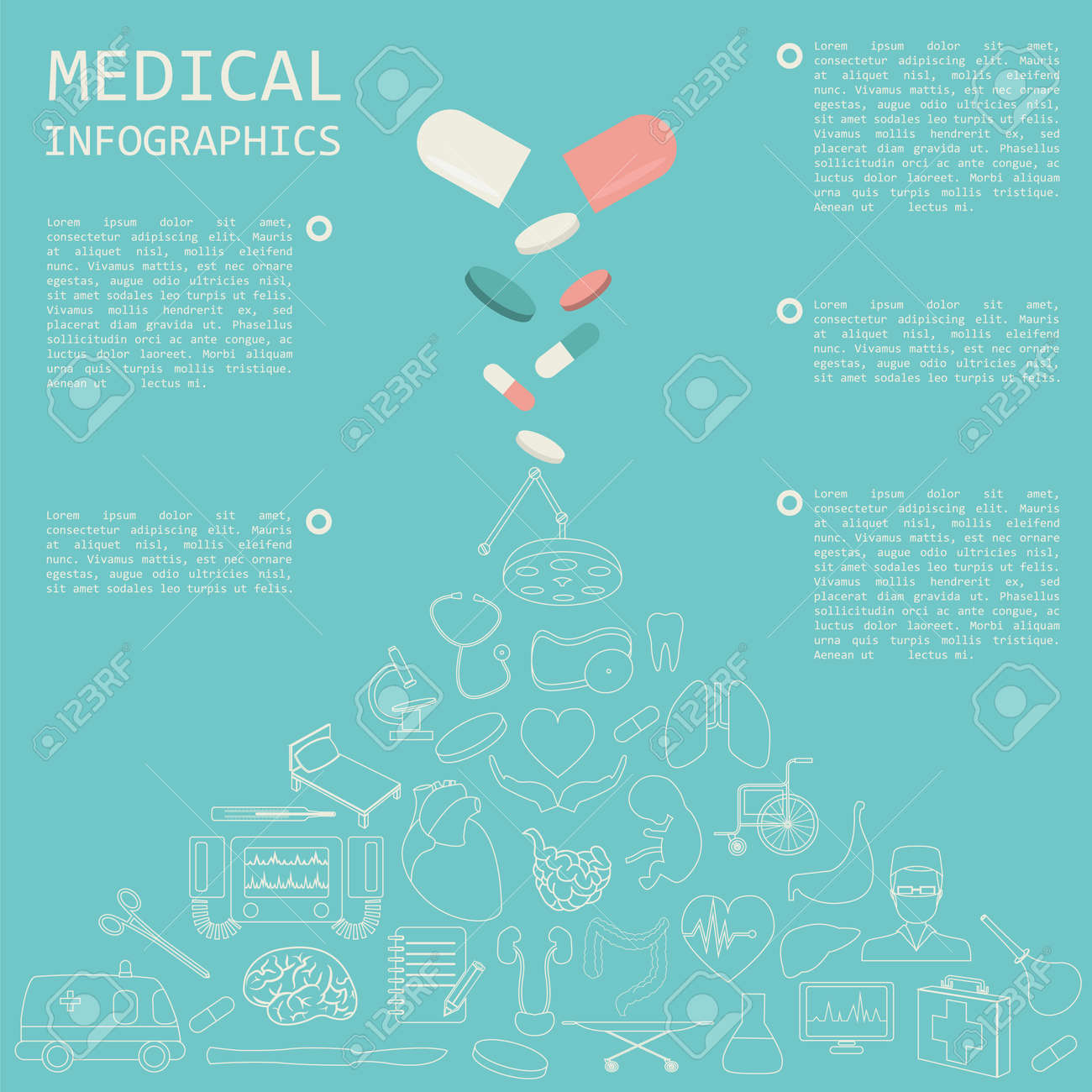メディカル ヘルスケア インフォ グラフィック インフォ グラフィックを作成するための要素です ベクトル イラストのイラスト素材 ベクタ Image