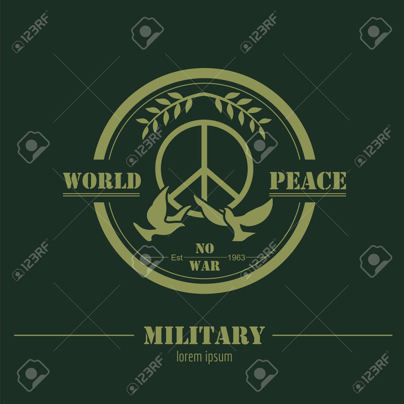 military logos and badges graphic template vector illustration