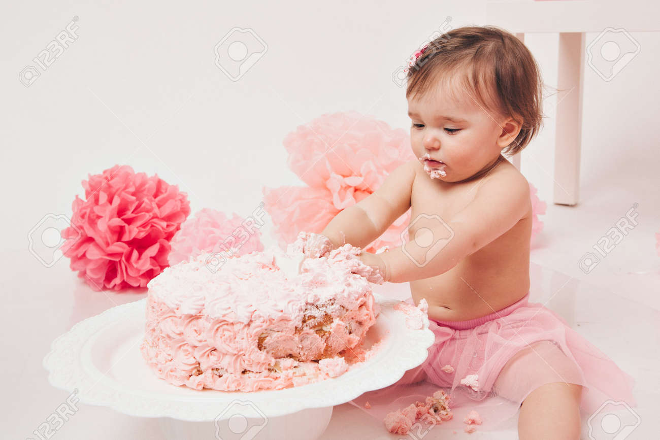 pink cake for baby girl