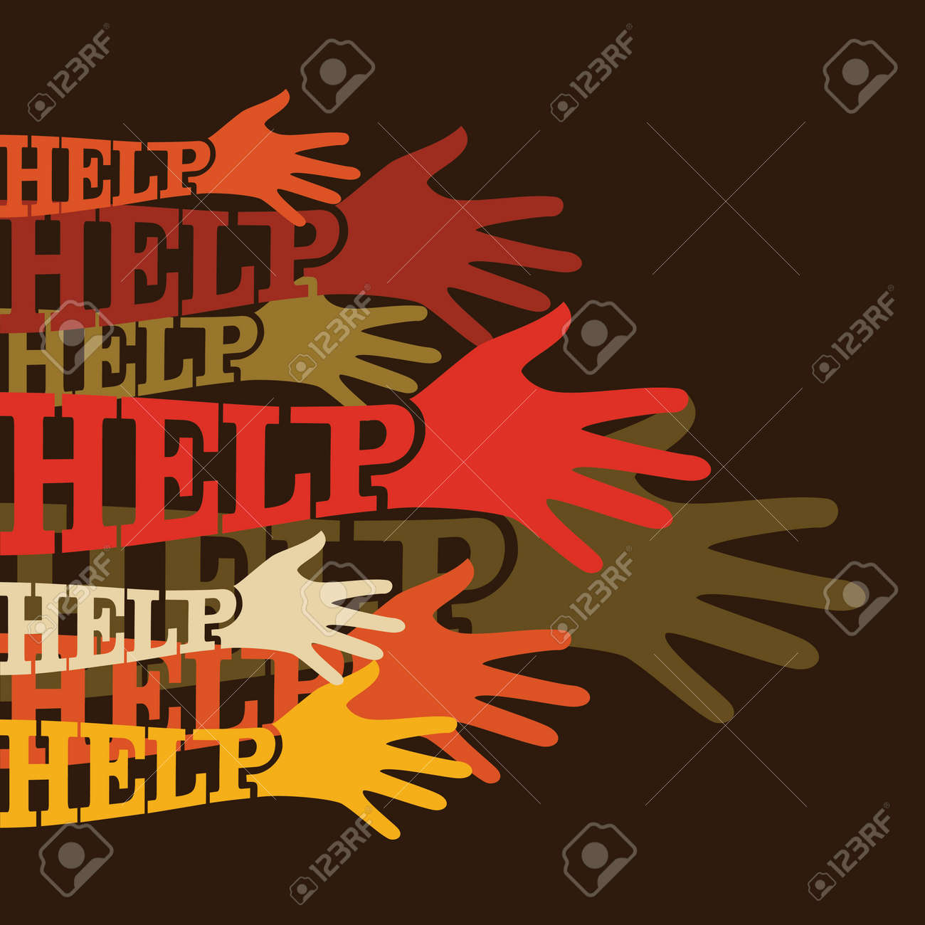 abstract colorful hands of people requesting help royalty free requesting help