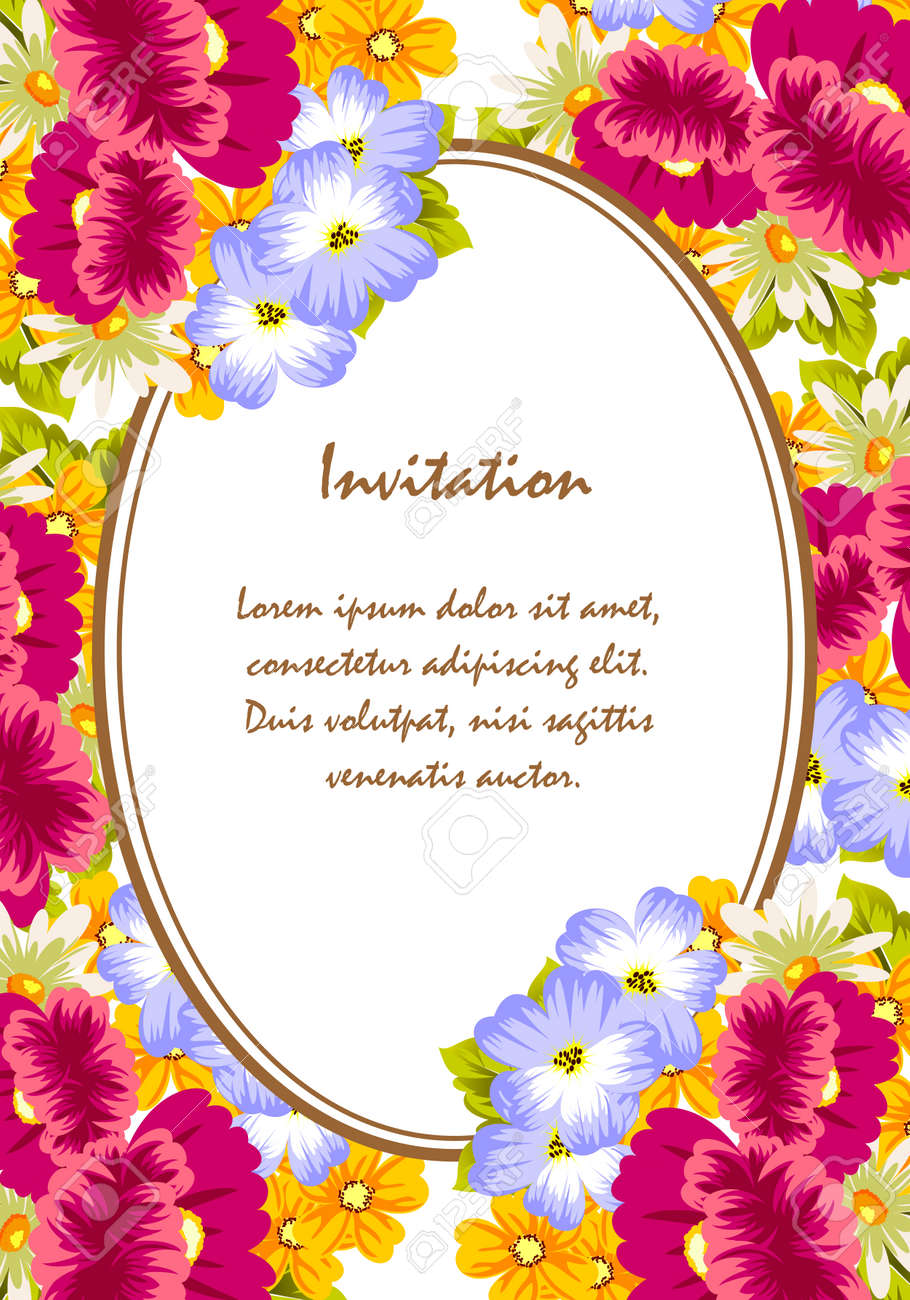frame of flowers for card designs greeting cards birthday