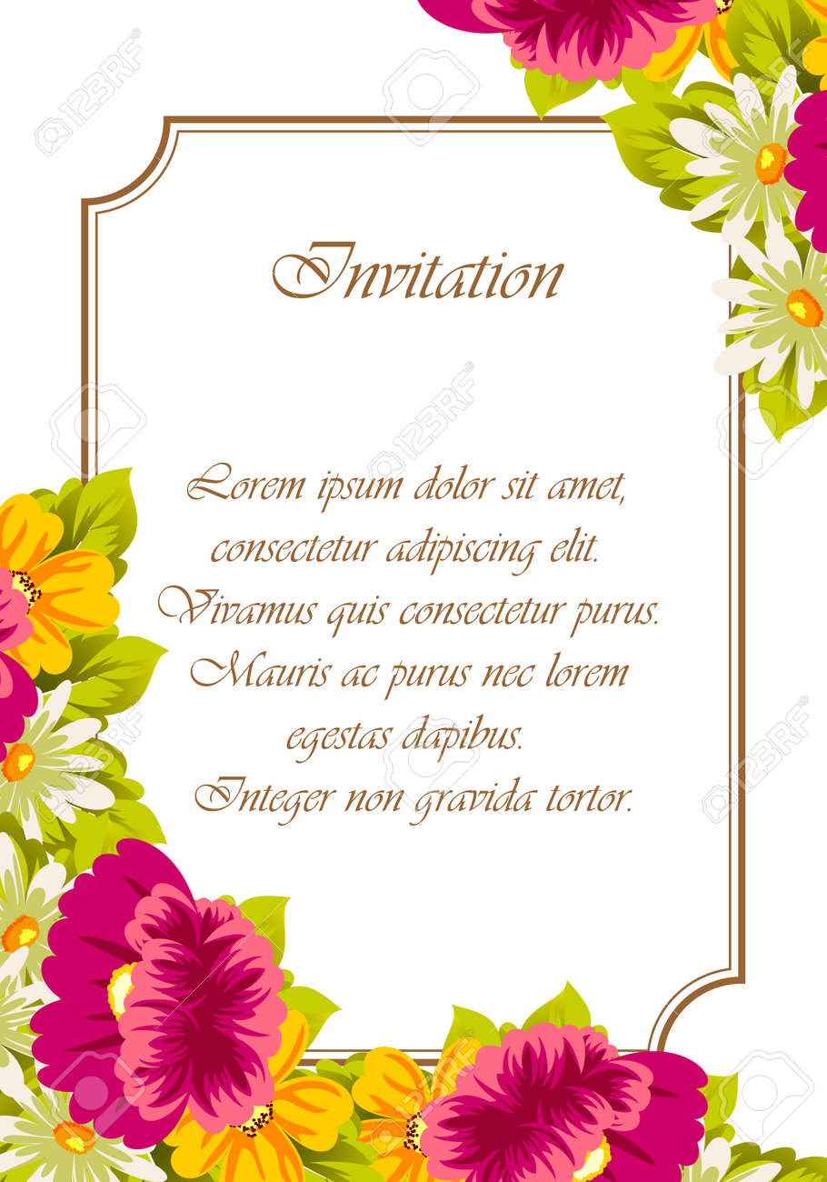 frame of flowers for card designs greeting cards birthday