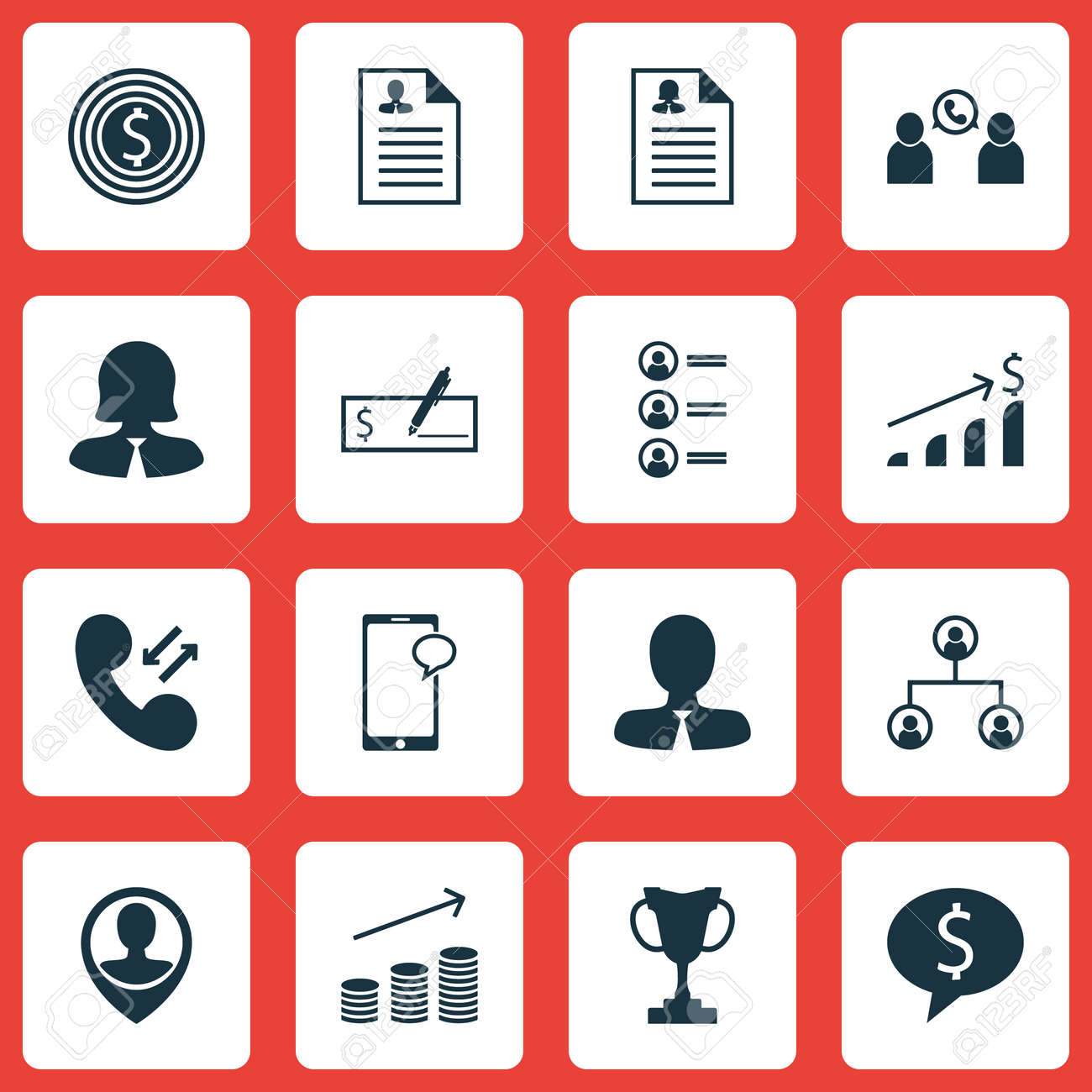 銀行振込で Hr アイコンのセット メッセージングおよび木の構造 編集可能なベクター イラストです 履歴書 電話 銀行よりベクトルのアイコンが含まれています のイラスト素材 ベクタ Image