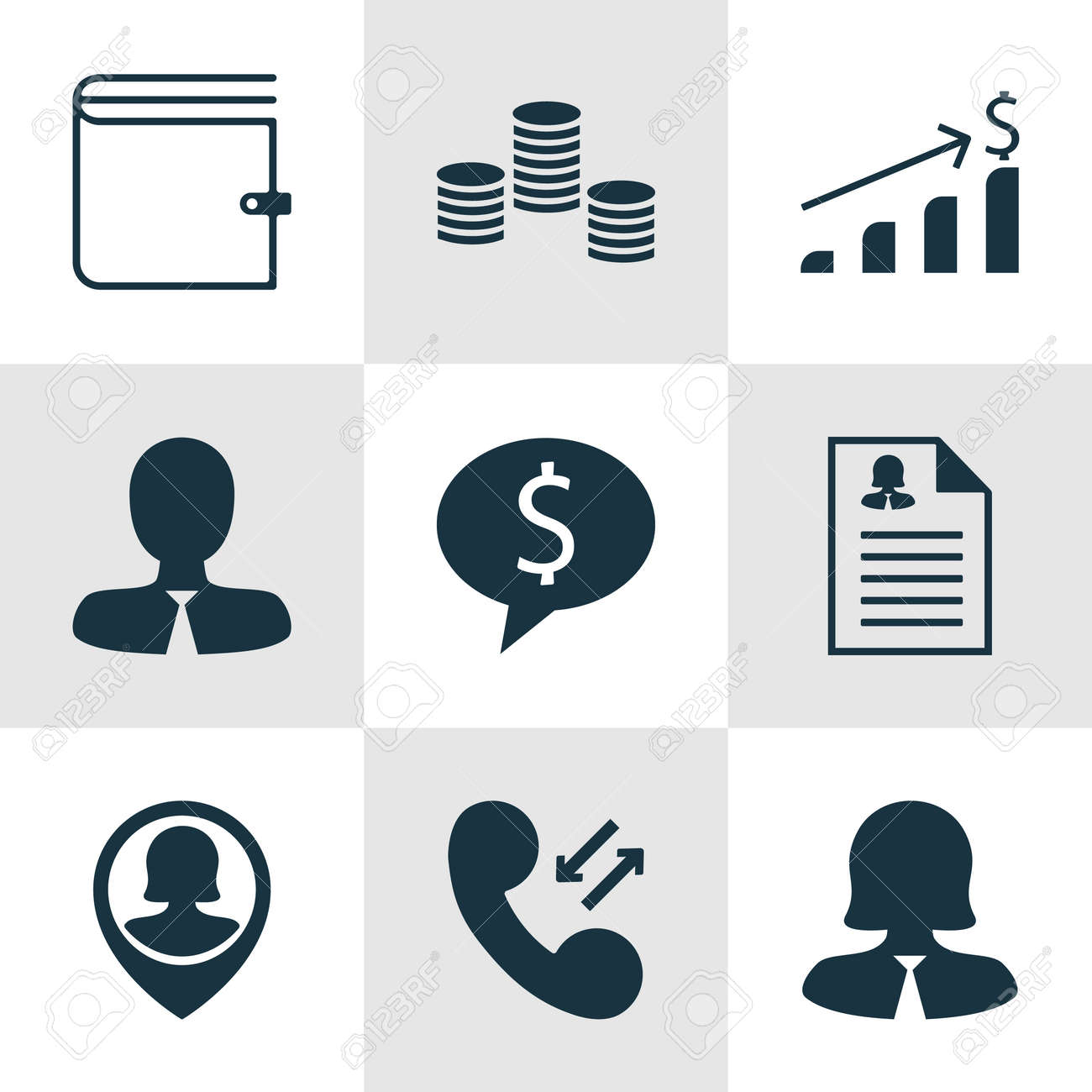 ピン社員 マネージャー 携帯電話のデータ トピック管理アイコンのセットです 編集可能なベクター イラストです プロファイル 従業員 呼び出しおよびより多くのベクトルのアイコンが含まれています のイラスト素材 ベクタ Image