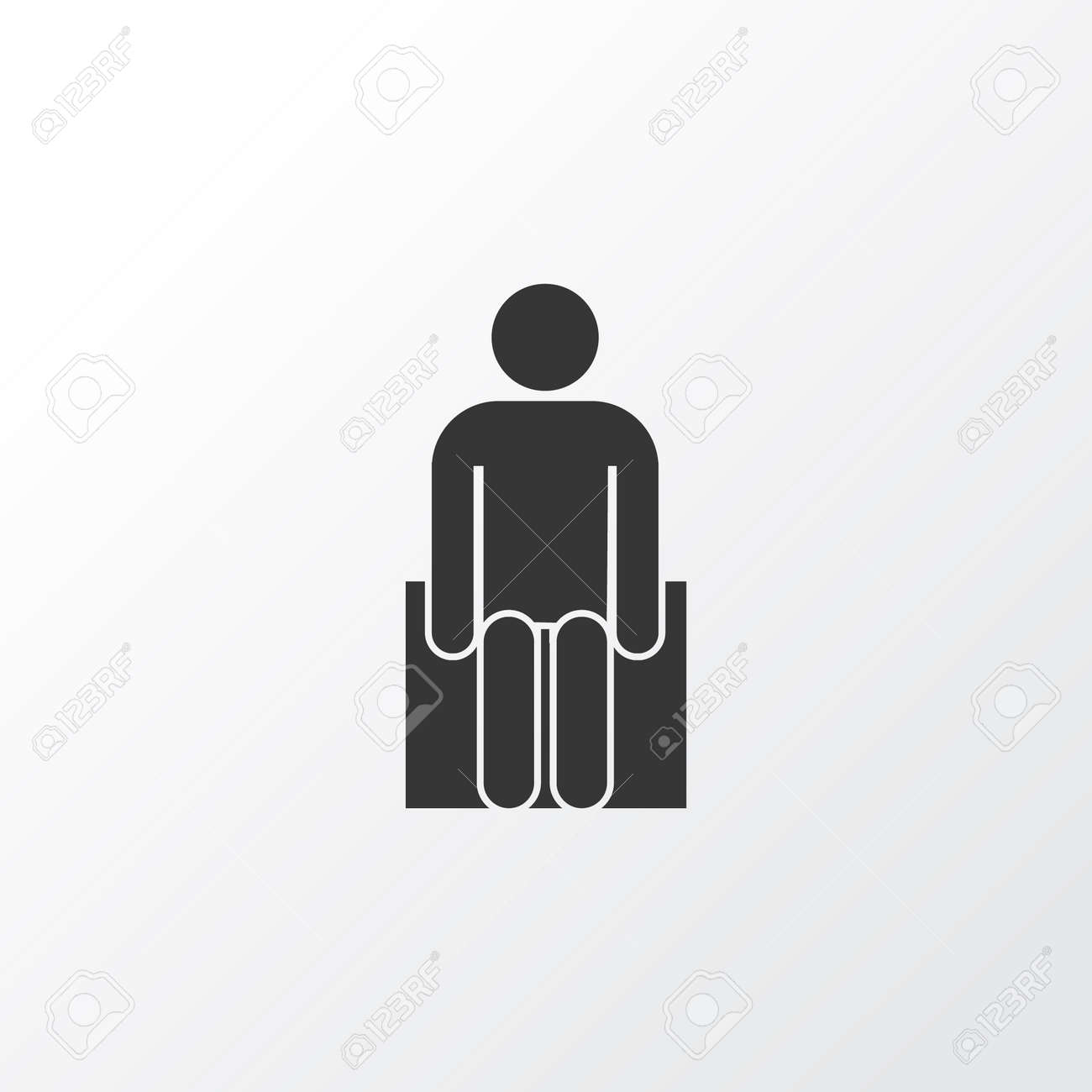 座っているアイコンのシンボル プレミアム品質は トレンディなスタイルにおけるヒューマン エレメントを分離しました のイラスト素材 ベクタ Image