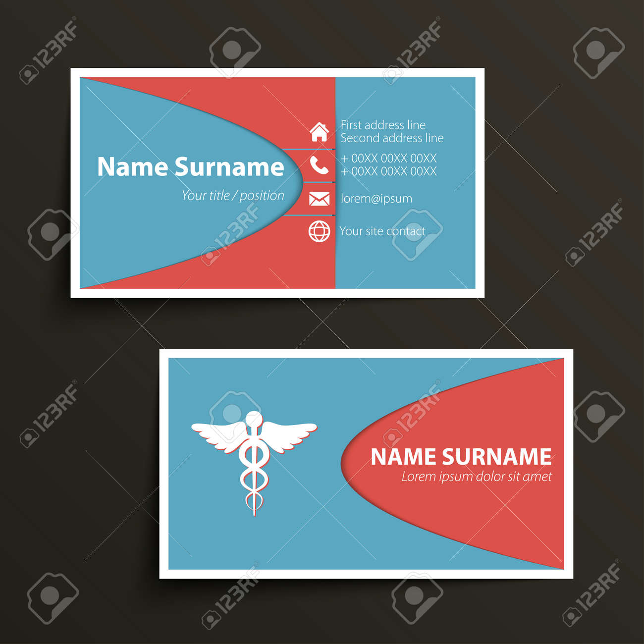 modern simple business card template vector format royalty free
