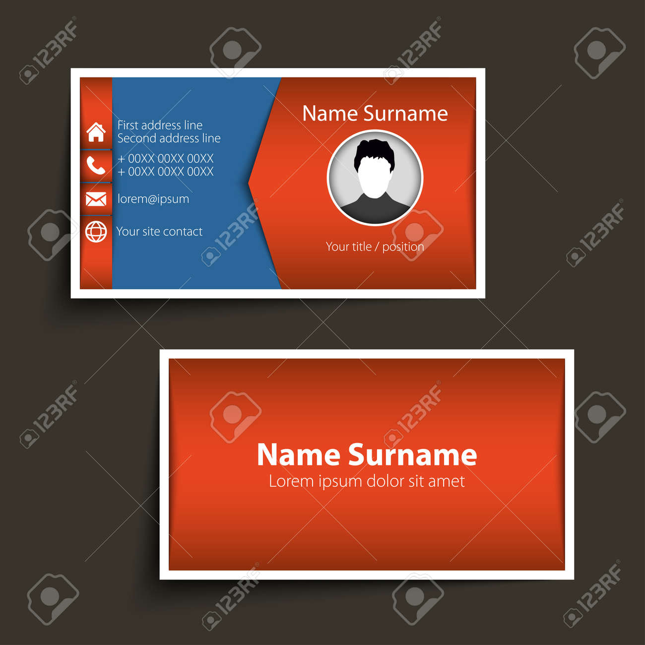 modern simple business card template royalty free cliparts vectors