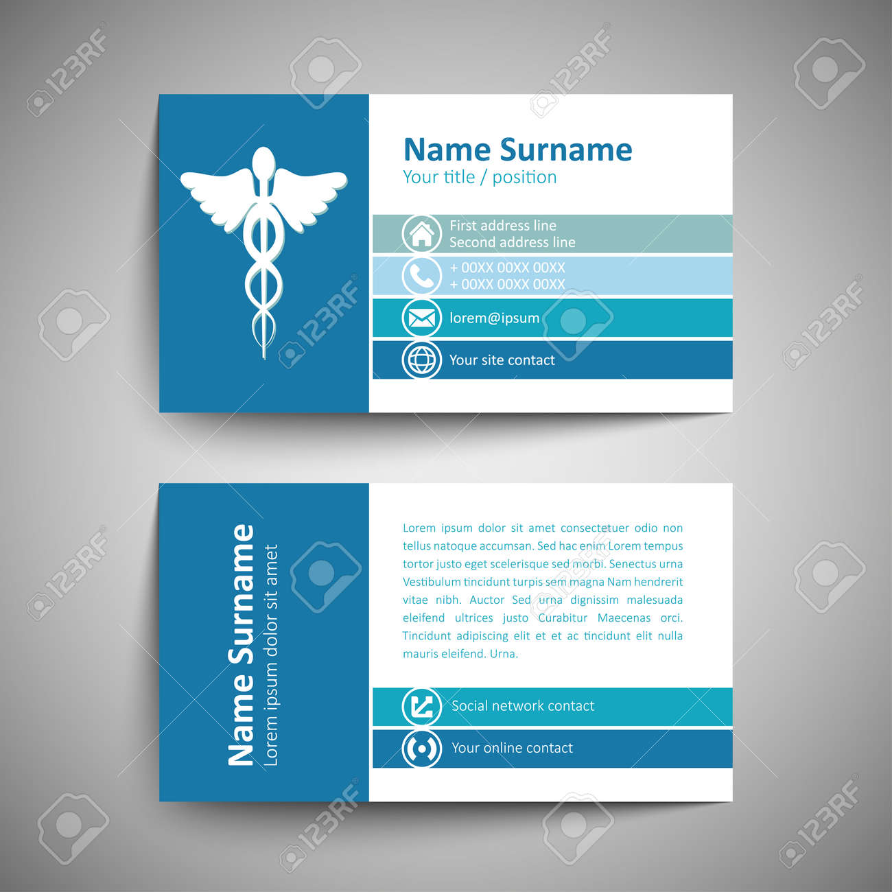 modern simple business card template vector format royalty free