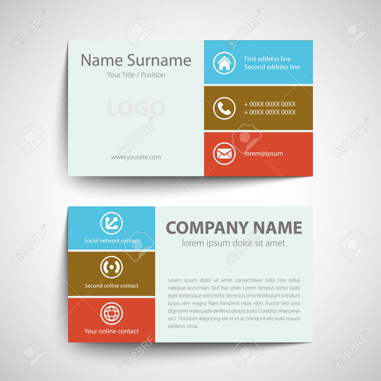 modern simple business card template vector format royalty free
