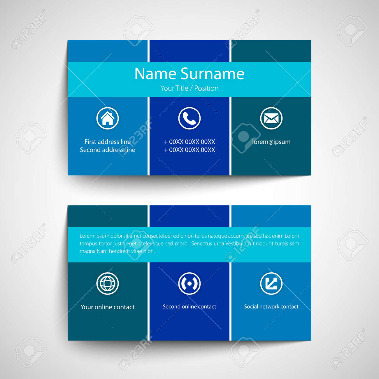 modern simple business card set template or visiting card vector simple bisness