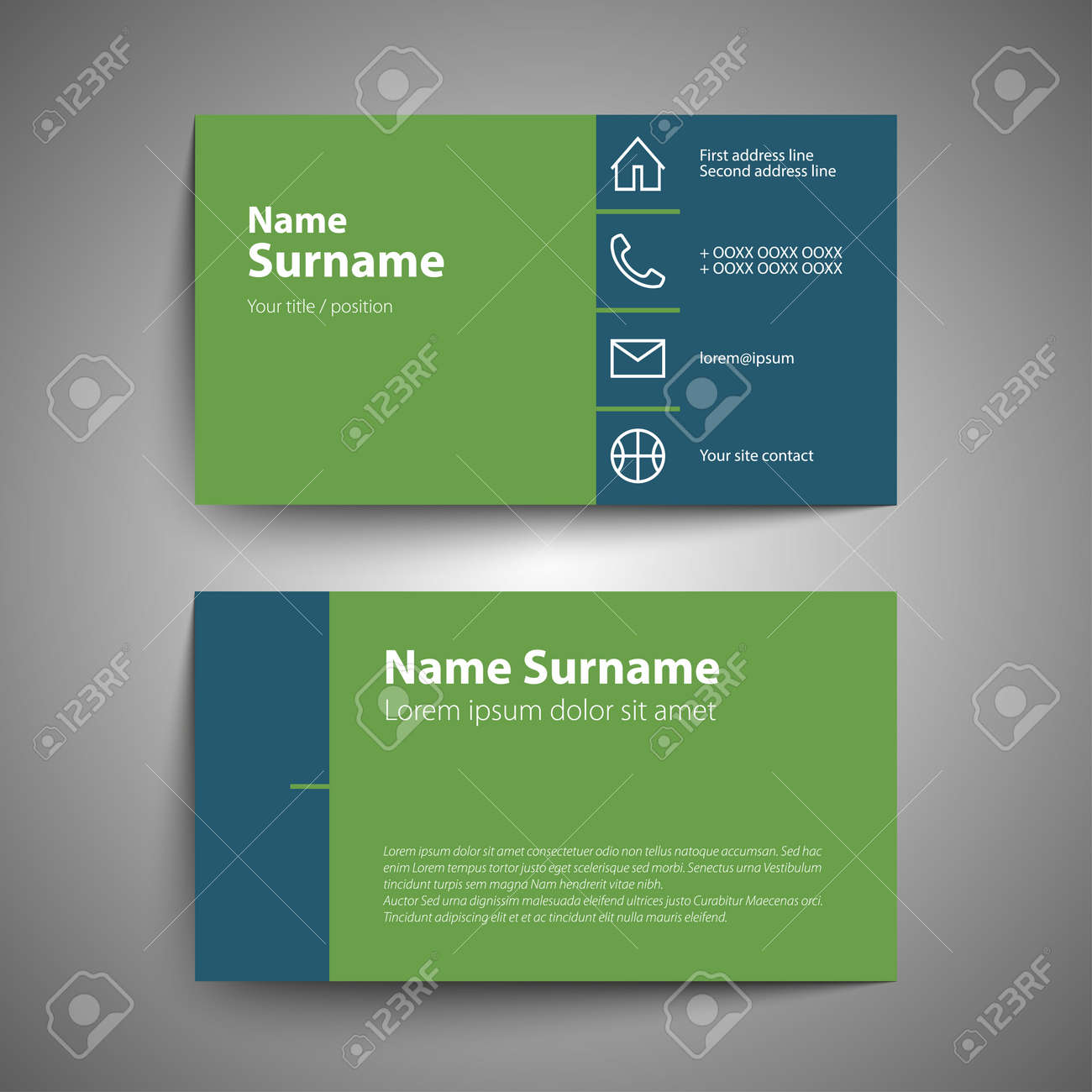 modern simple business card set template or visiting card vector business card vector