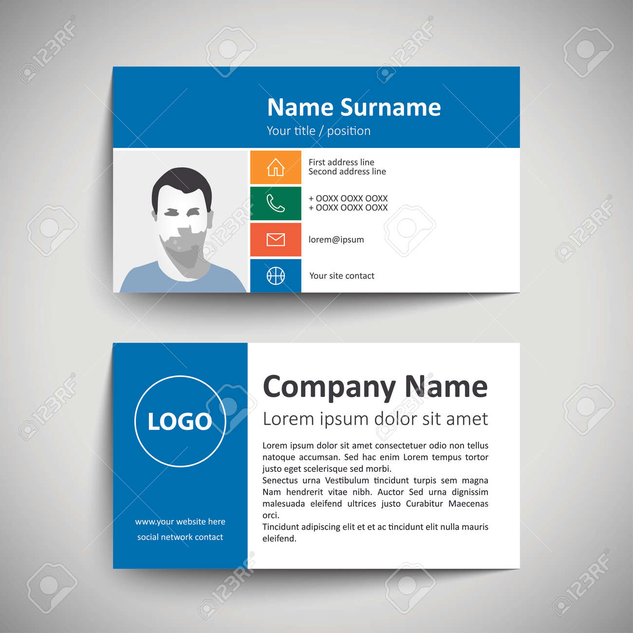modern simple business card set template or visiting card royalty simple business cards