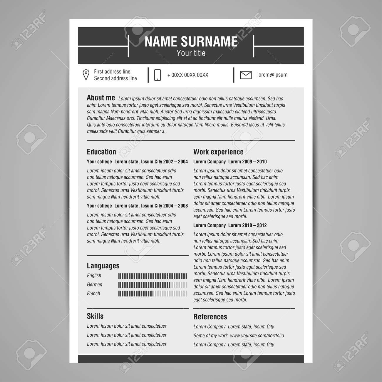 cv style resumes