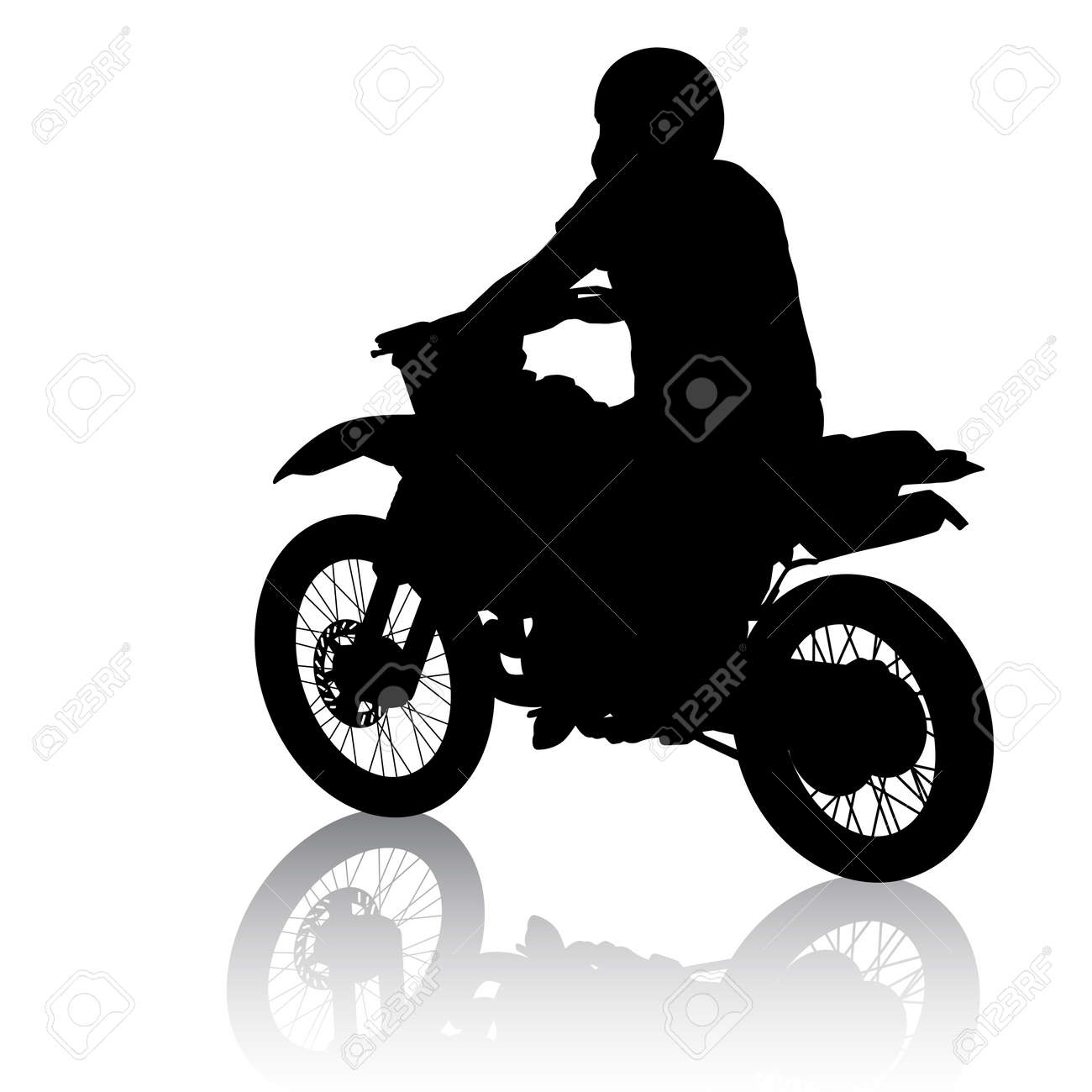 黒いシルエット スポーツ バイク白い背景の上 ベクトル イラスト のイラスト素材 ベクタ Image
