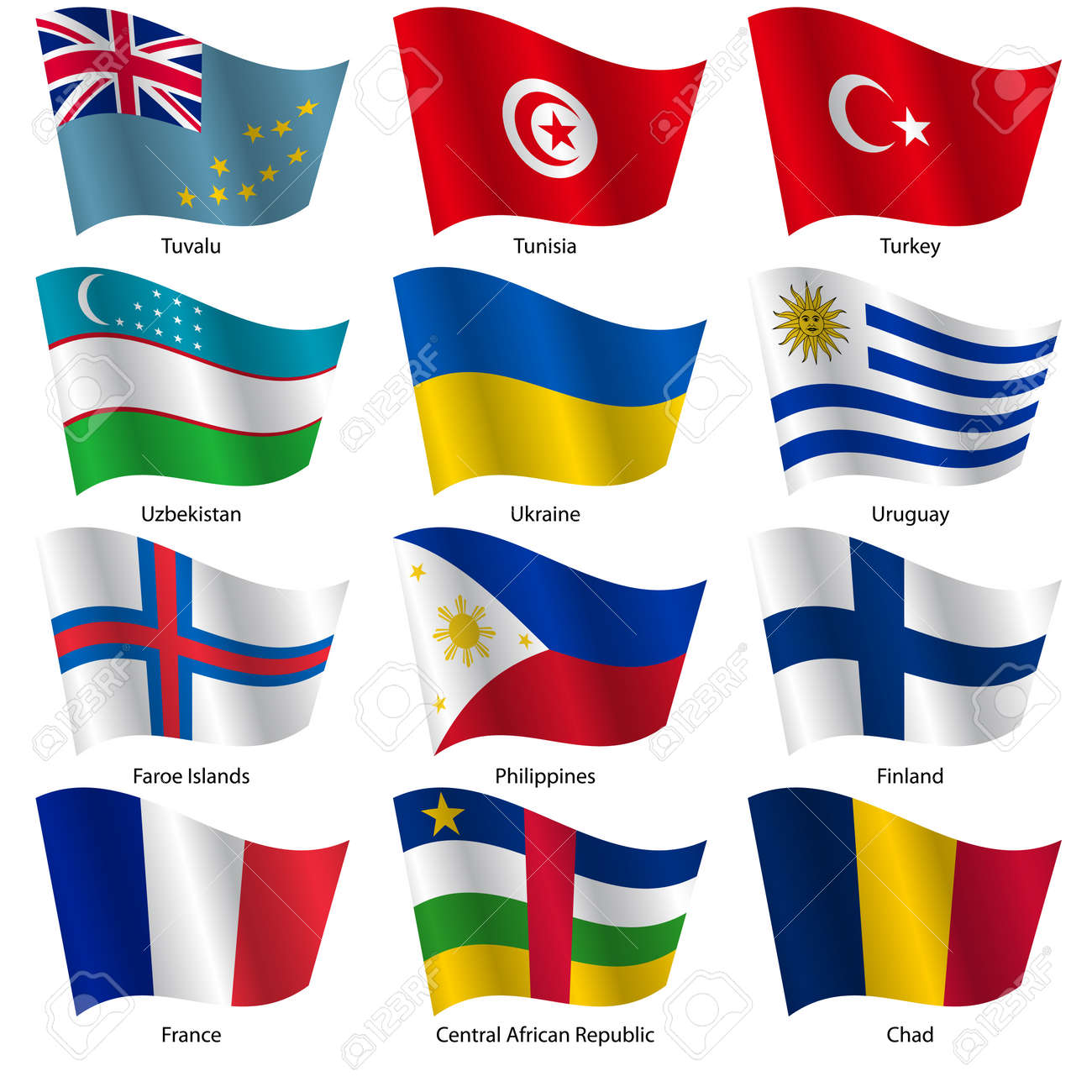 Set Flags of world sovereign states. Vector illustration. Set number 16. Exact colors. Easy changes. - 26962510 Set Flags of world sovereign states. Vector illustration. Set number 16. Exact colors. Easy changes. - 26962510