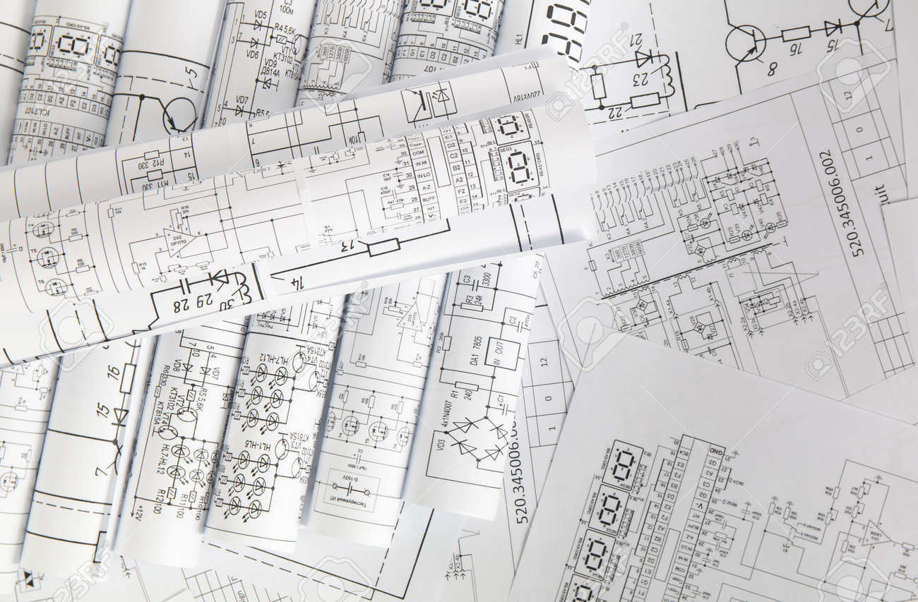 Electronics and Engineering. Printed drawings of electrical circuits. - 142298934 Electronics and Engineering. Printed drawings of electrical circuits. - 142298934