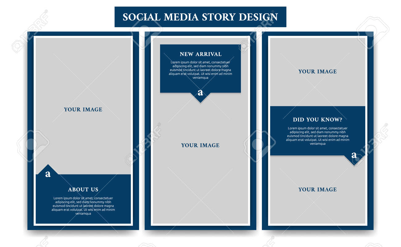 elegant navy blue mature male fashion or article blog social story frame template