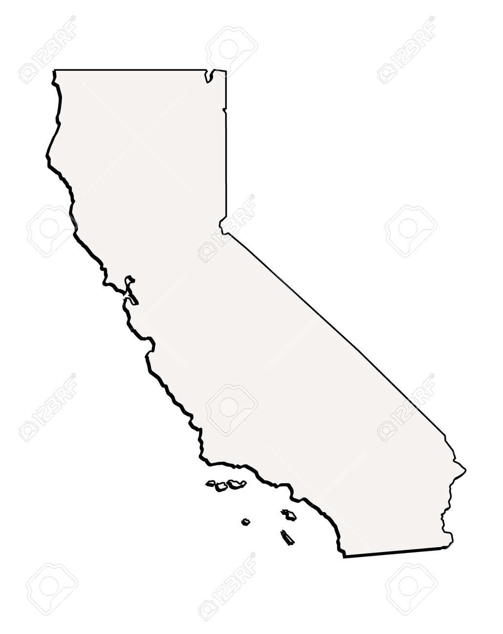 Republic Of California Simple Outline With Drop Shadow Stock Vector Republic Of California Simple Outline With Drop Shadow Stock Vector