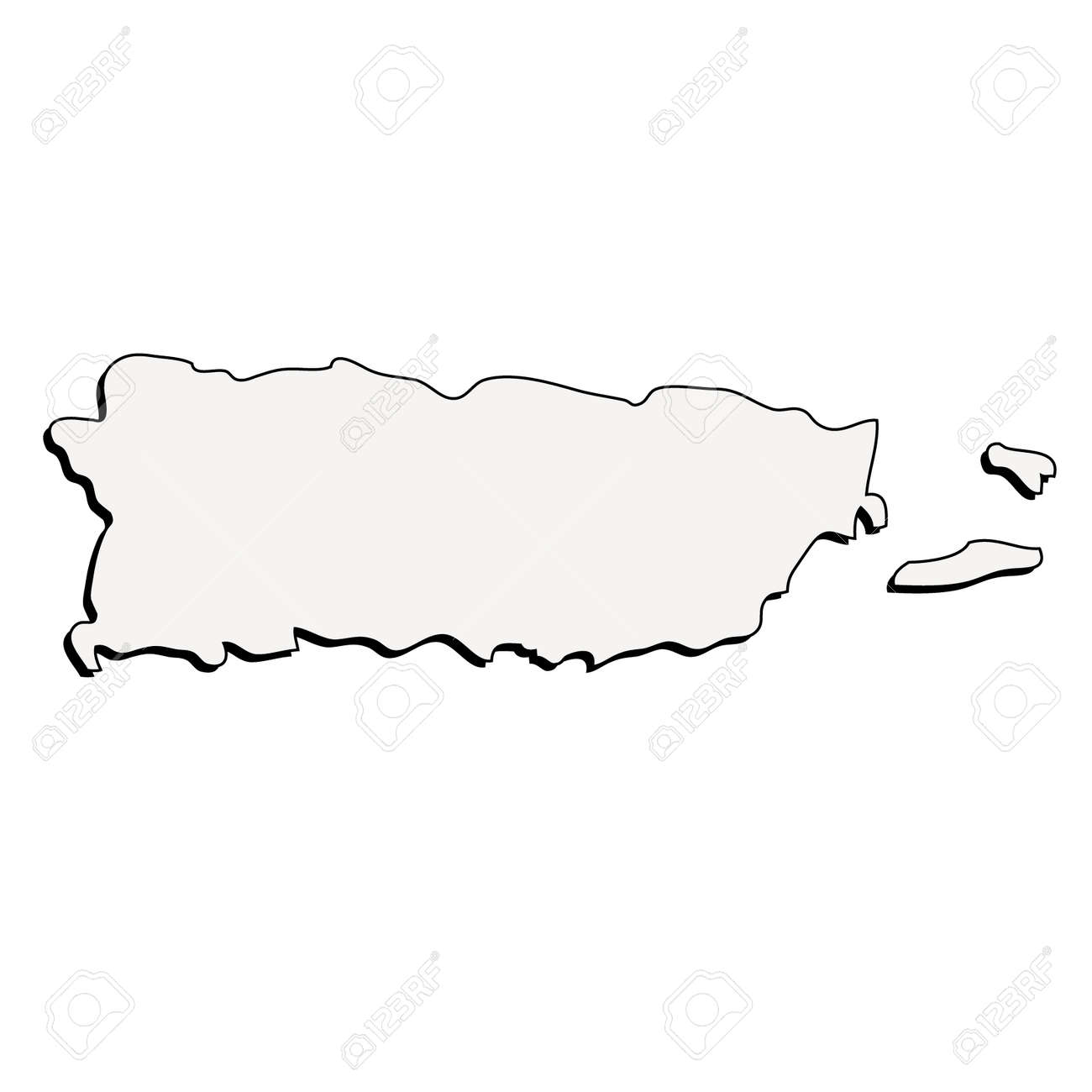 Puerto Rico 3d Outline Map Royalty Free Cliparts Vectors And Stock Illustration Image