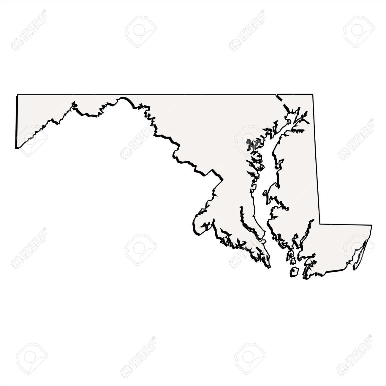vector maryland state 3d outline map royalty free cliparts vectors