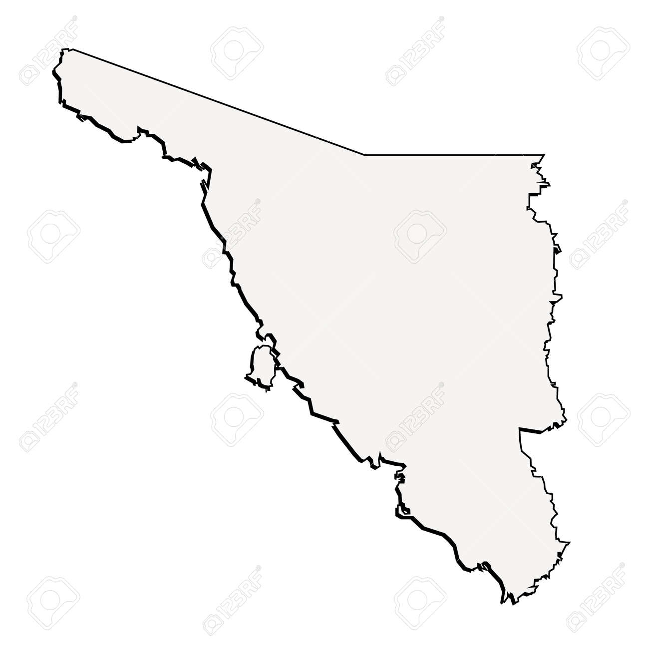 3d sonora mexico state outline map royalty free cliparts vectors