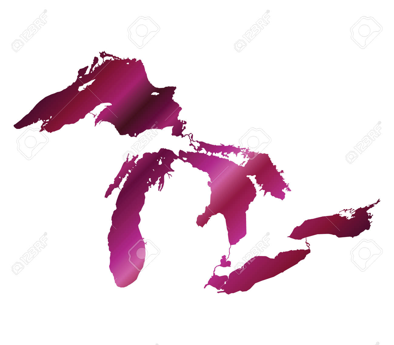 map of great lakes pink version royalty free cliparts vectors and