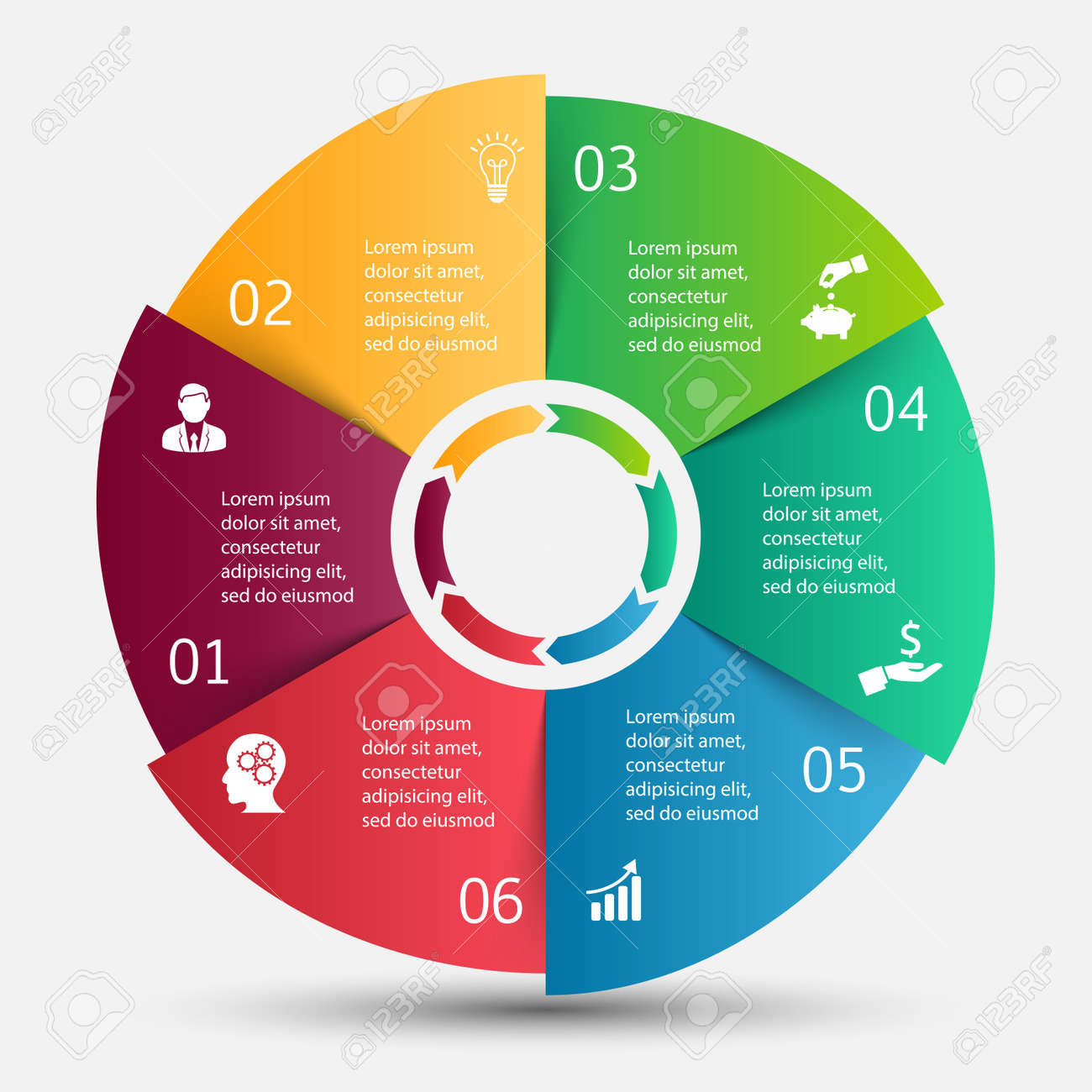 vector circle infographic template for cycle diagram graph cycle diagram template