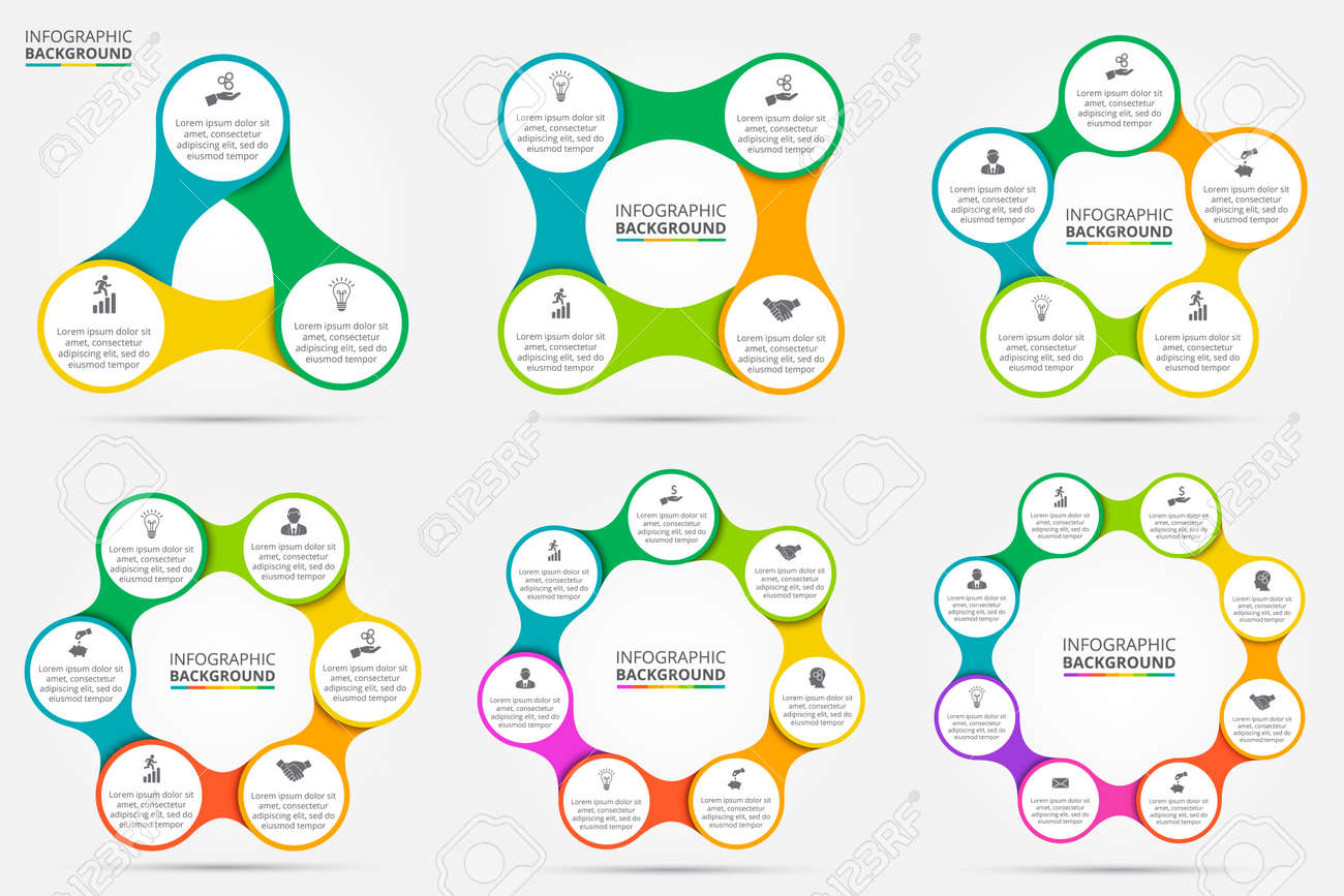 vector circle infographic template for cycle diagram graph