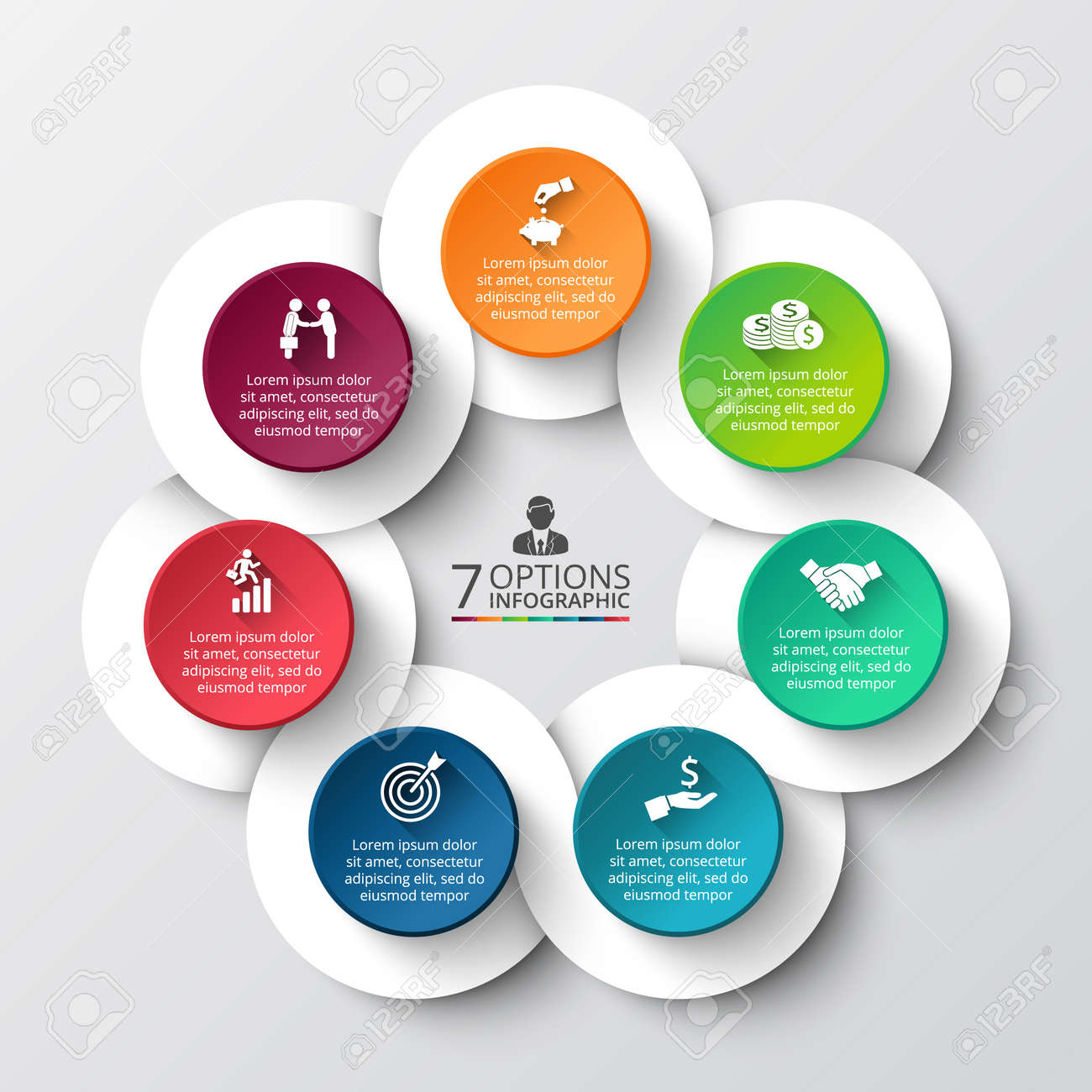 vector infographic design template business concept with 7 options
